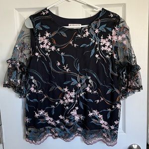 Nanette Lepore Embroidered Floral Top